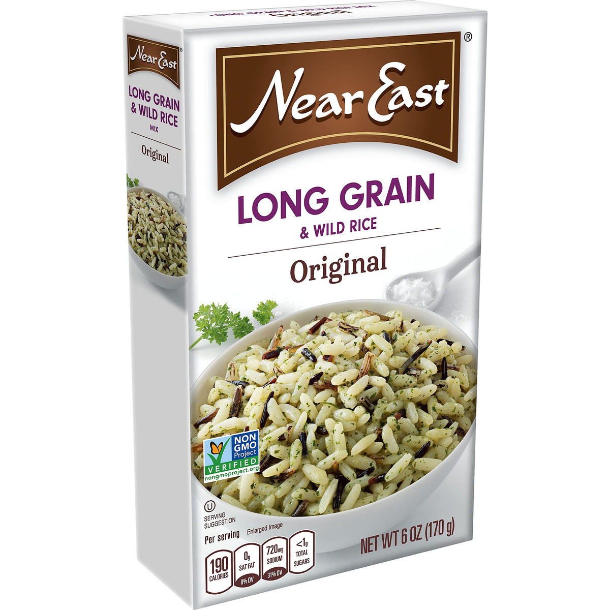 Near East Rice Pilaf Mix kitchen scene with box on counter