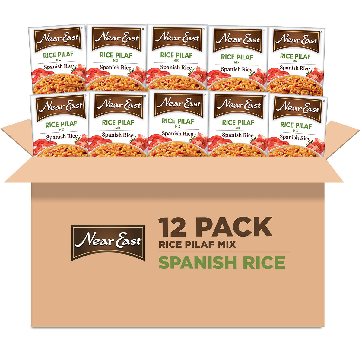 Near East Spanish Rice Pilaf box image shows a quick, flavorful side for weeknight dinners.