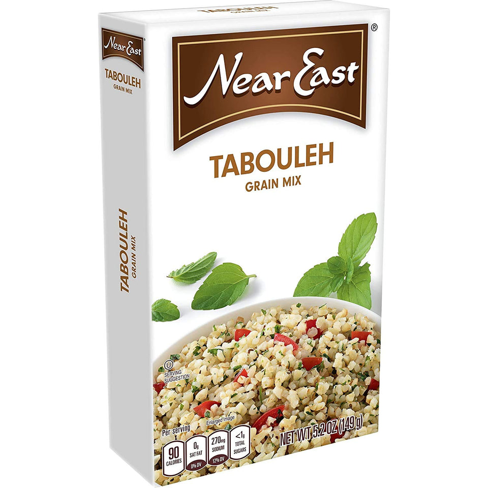 Near East Taboule rice mix pack of four for quick Mediterranean salads.