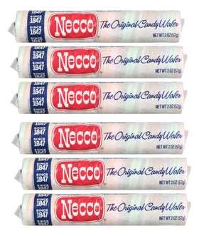 Necco Wafers six-roll pack showing classic flavors for sharing.
