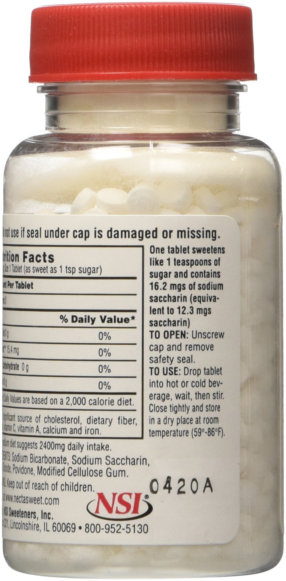 Necta Sweet saccharin tablets dissolving in liquid illustrate quick-dissolve sweetness.