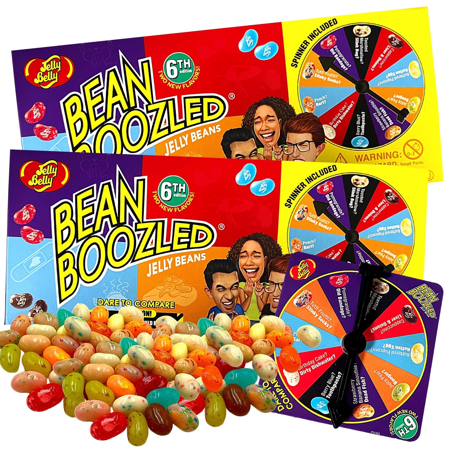 Needzo BeanBoozled spinner for party game night adds suspenseful fun.