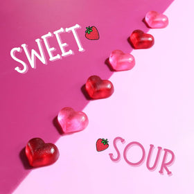 Needzo classroom-friendly strawberry gummy hearts for snack time.