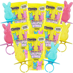 Needzo Peeps Lollipop Rings blue variety, perfect Easter basket filler and kid-friendly treat.