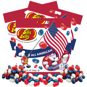 Needzo red white blue jelly beans pack for festive gatherings.