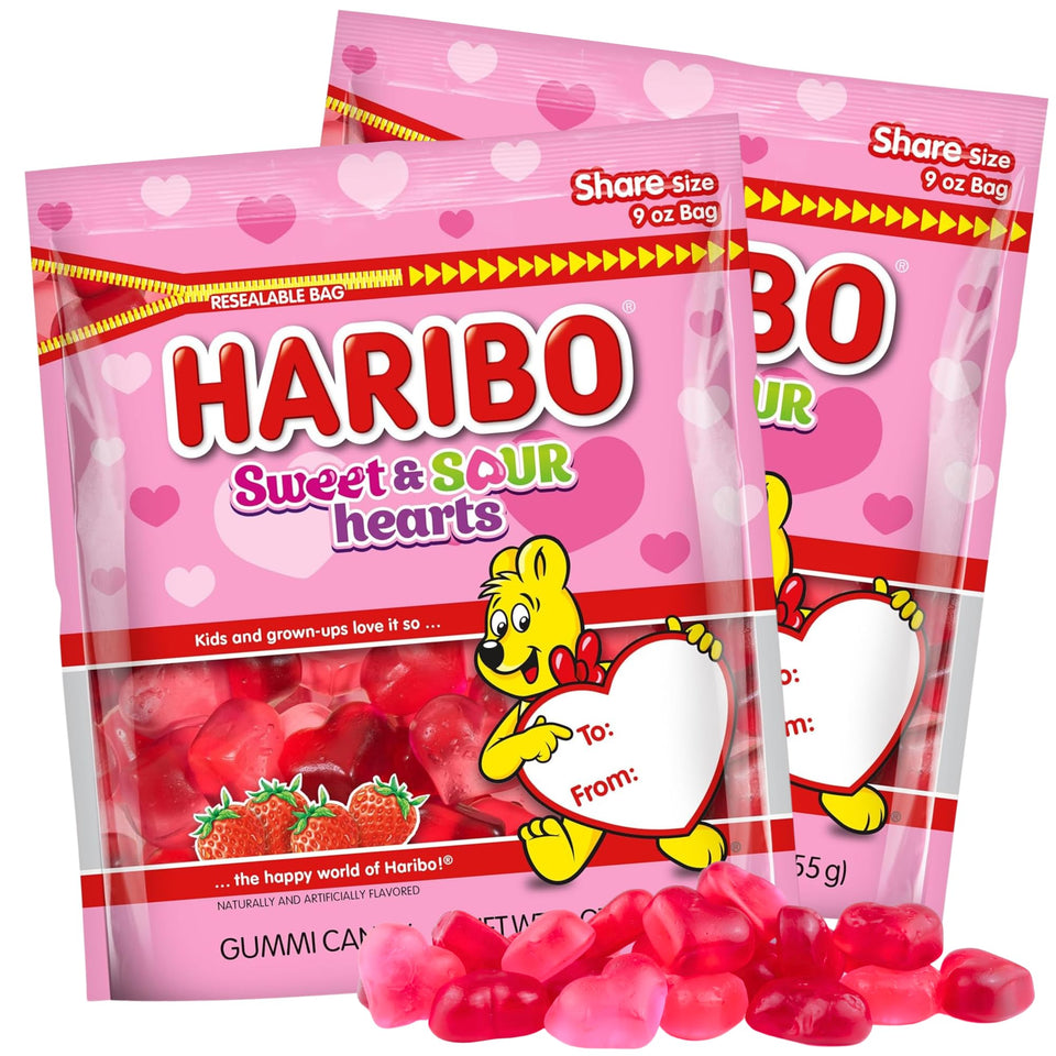 Needzo Valentines Day heart gummies in a two-pack, perfect for sharing.