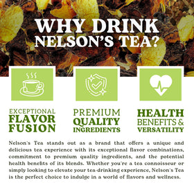 Nelson's Tea Really Root Beer steeping method captures a comforting herbal ritual.