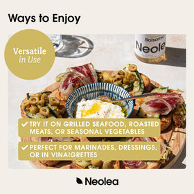 Neolea White Greek Balsamic used as light dressing idea