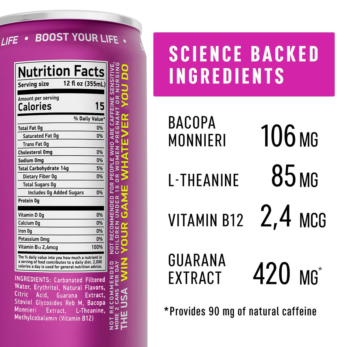 NEORON Focus + Calm bottle closeup highlights refreshing formulation for mental clarity