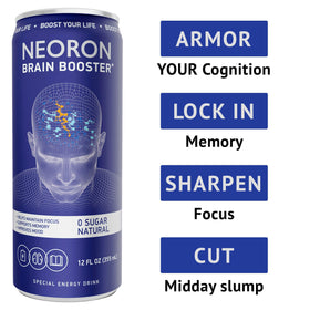 NEORON Focus + Calm bottle pour for an on-the-go study session and mental clarity.