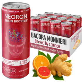 NEORON Focus Calm bottle highlights a sugar-free brain boost for mental clarity.
