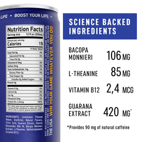 NEORON Focus + Calm can front featuring blueberry mint flavor for clean energy and focus.