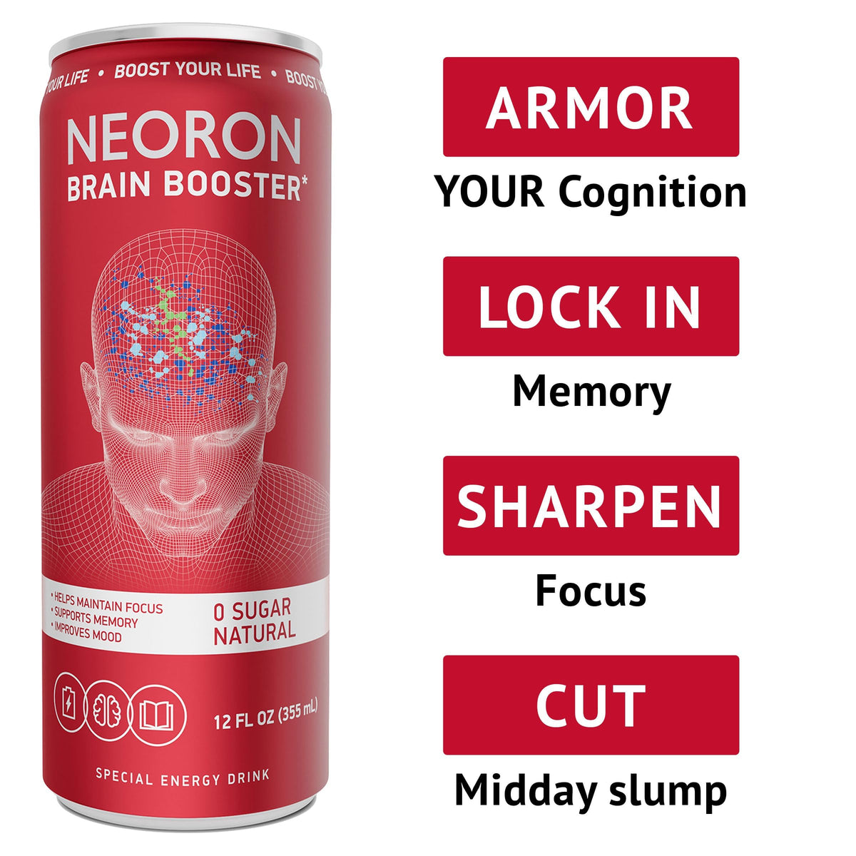 NEORON Focus Calm ingredients highlight Bacopa Monnieri for focus.