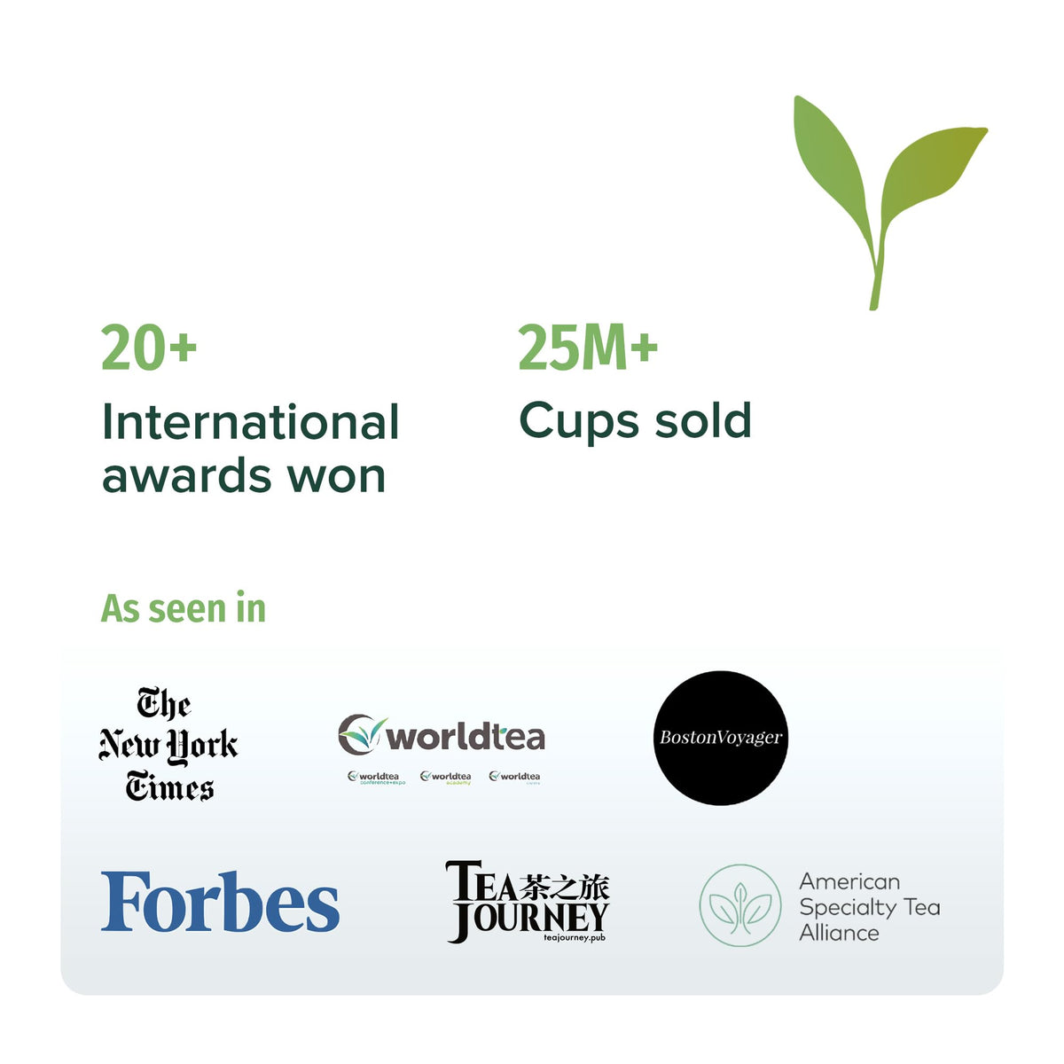 Award-winning Nepal Tea Himalayan Mist signaling premium quality.