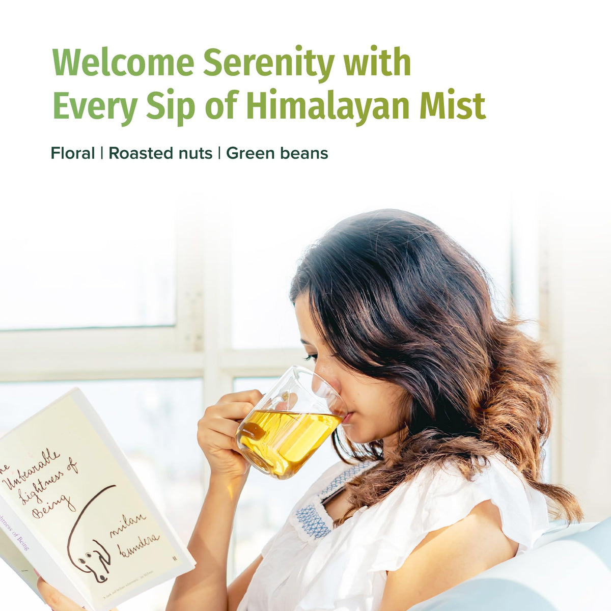 Himalayan Mist tea in a cup showing a bright, inviting color.