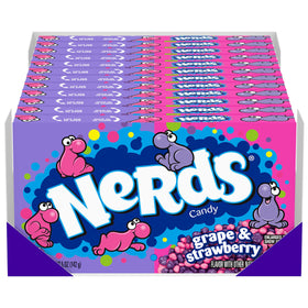 Nerds Candy Grape & Strawberry theater box ready for movie night sharing.
