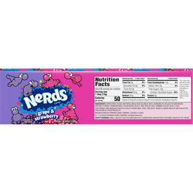 Nerds packaging emphasizes dual flavors and brand appeal.