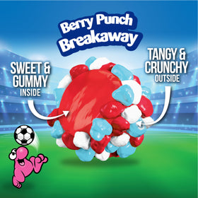 Nerds Gummy Clusters closeup center reveals chewy gummy core with crunchy shells, perfect for sharing.
