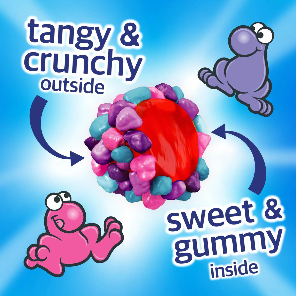 NERDS Gummy Clusters Very Berry crunchy-shell closeup highlights texture and tang.