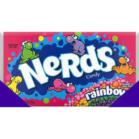 Nerds Rainbow colors close-up highlighting tangy crunchy candy beads