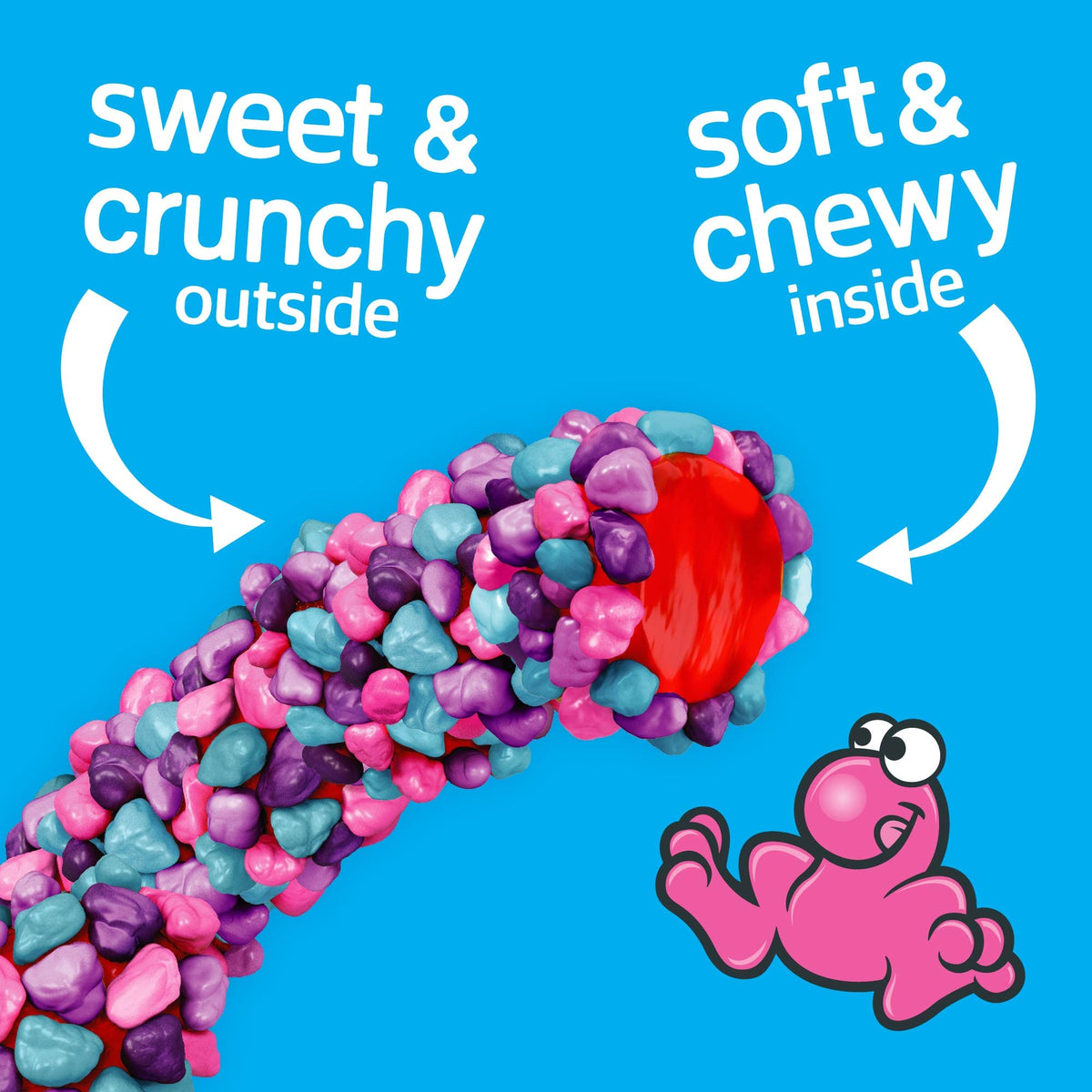 Nerds Rope Very Berry close-up of crunchy Nerds.