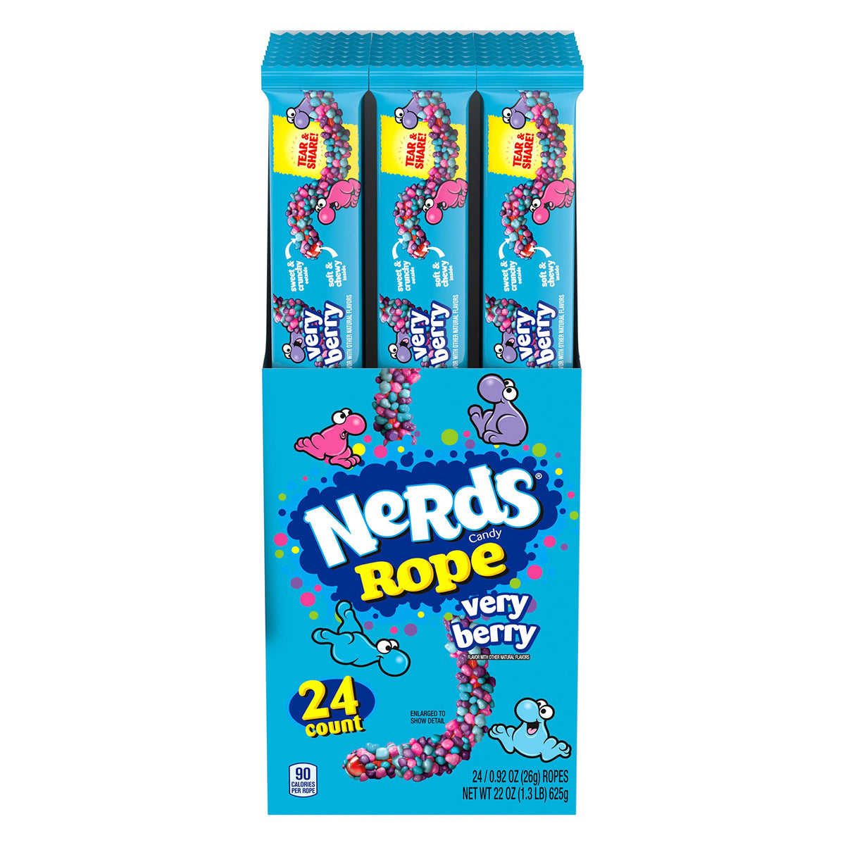Nerds Rope Very Berry pack front view, ideal for bulk snacking.