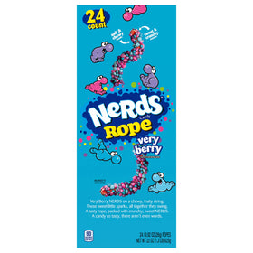 Nerds Rope Very Berry 24-pack box on display, perfect for parties.