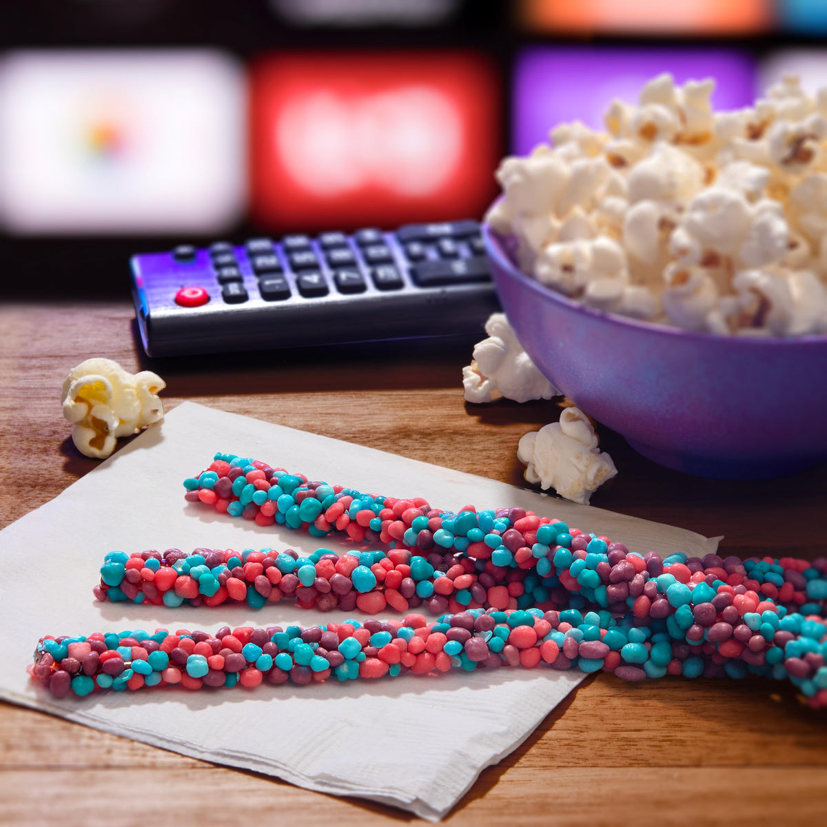 Nerds Rope Very Berry snack setup for party or movie night.