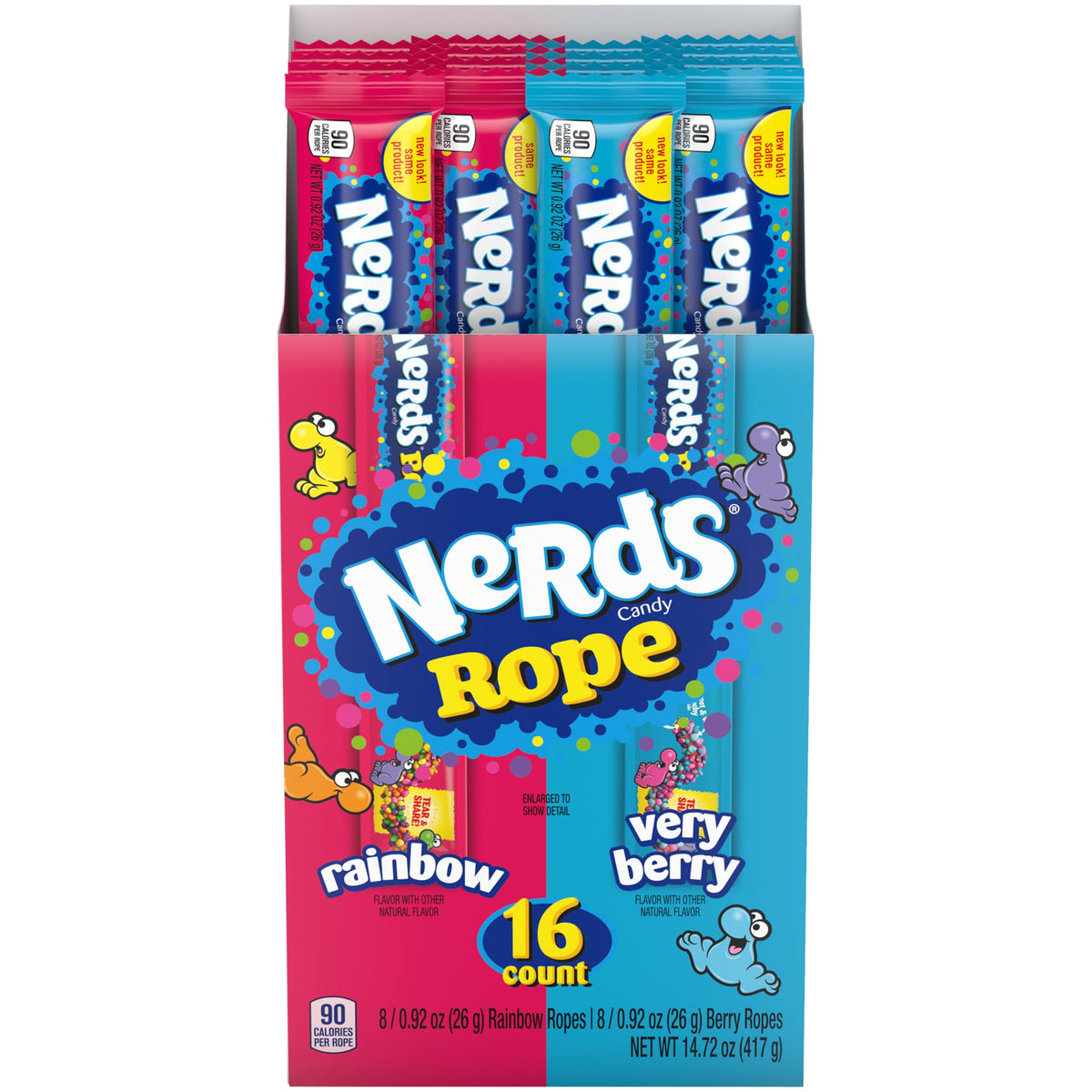 Stacked NERDS Rope Rainbow & Very Berry creates a vibrant snack for celebrations