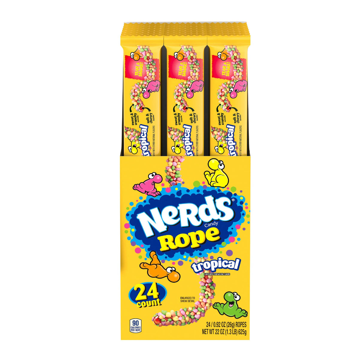 Nerds Rope Tropical 24-pack front view for party sharing and on-the-go snacking.