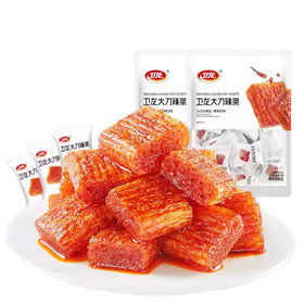 NERSQELX Spicy Strips gluten latiao bag front for a bold snack.