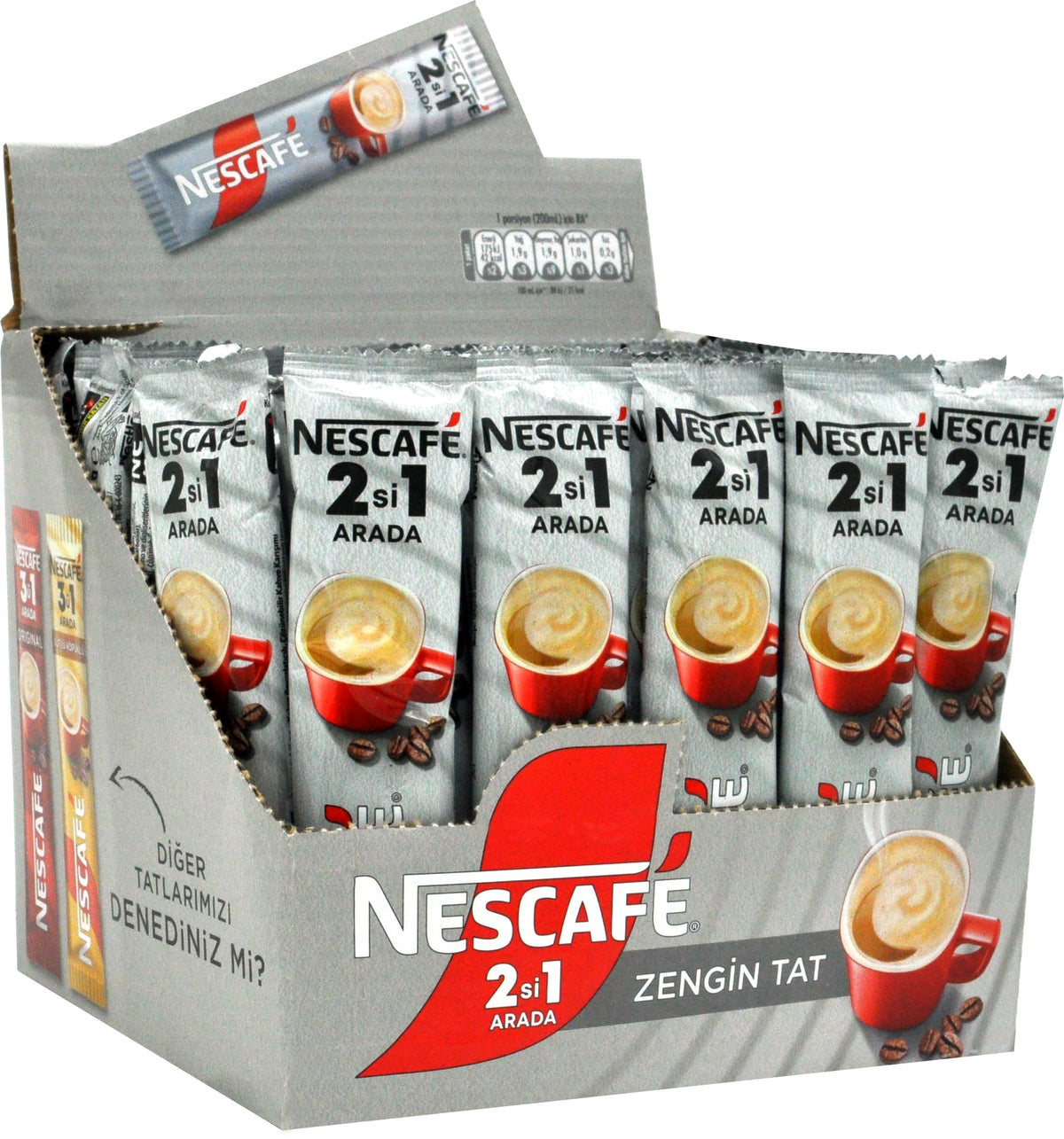 Nescafe 2 in 1 Unsweetened sticks pack ready for on-the-go coffee.