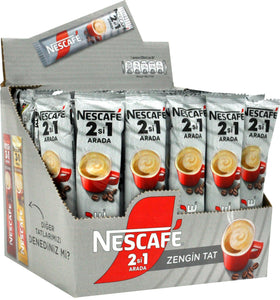 Nescafe 2 in 1 Unsweetened sticks pack ready for on-the-go coffee.