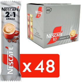 Nescafe 2in1 unsweetened creamer mix close-up with creamy texture.