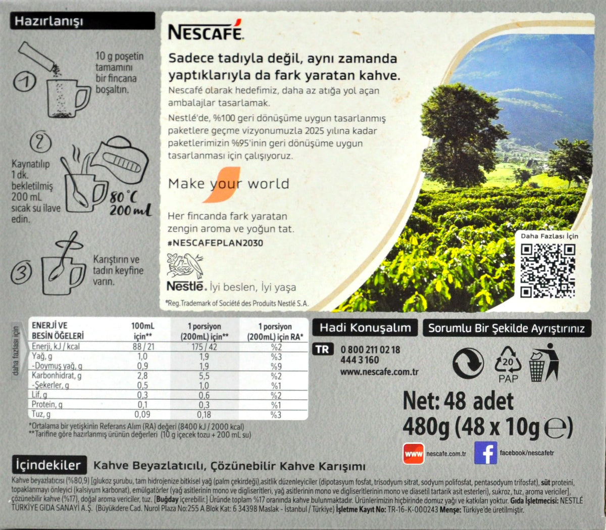 Nescafe 2in1 unsweetened sachet collection ideal for travel.