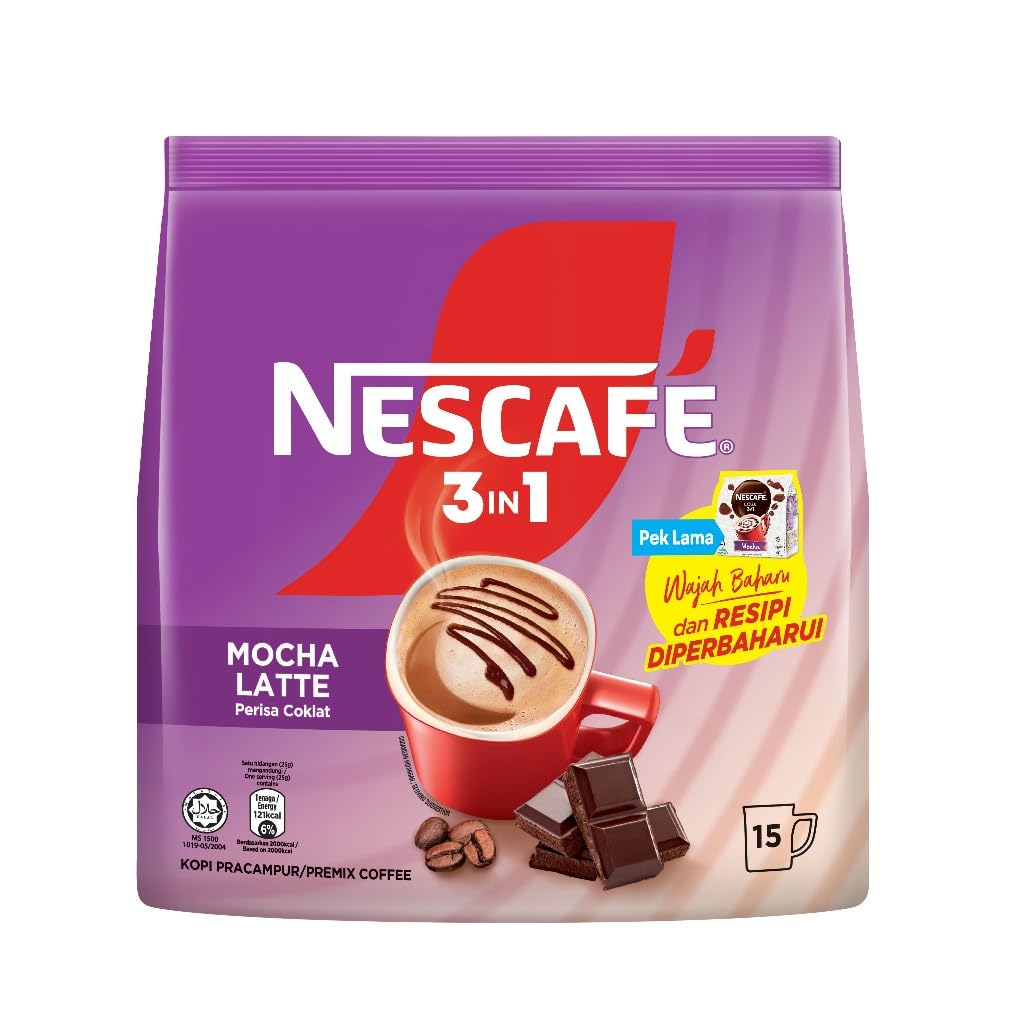 Nescafe 3-in-1 Mocha sticks closeup, convenient on-the-go coffee solution.