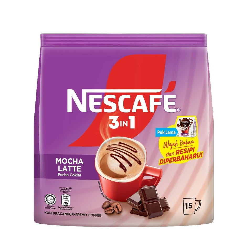 Nescafe 3-in-1 Mocha sticks closeup, convenient on-the-go coffee solution.