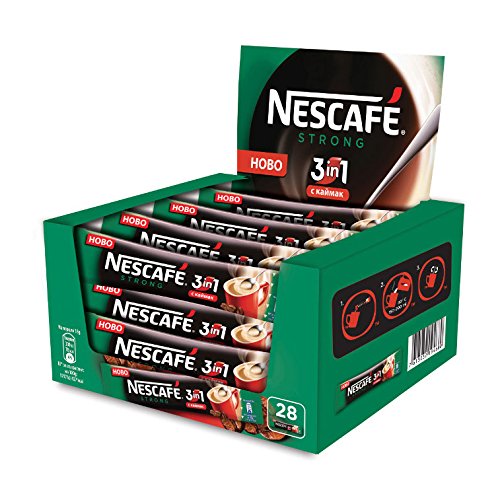 Nescafé 3-in-1 Strong coffee sachets ready to mix for a quick, creamy cup