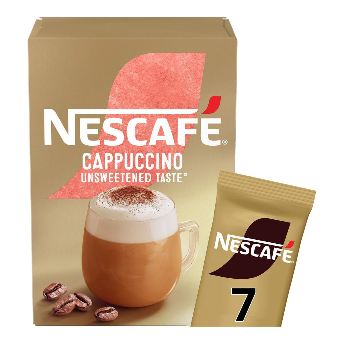 NESCAFÉ Cappuccino Unsweetened box packaging showing 42 servings