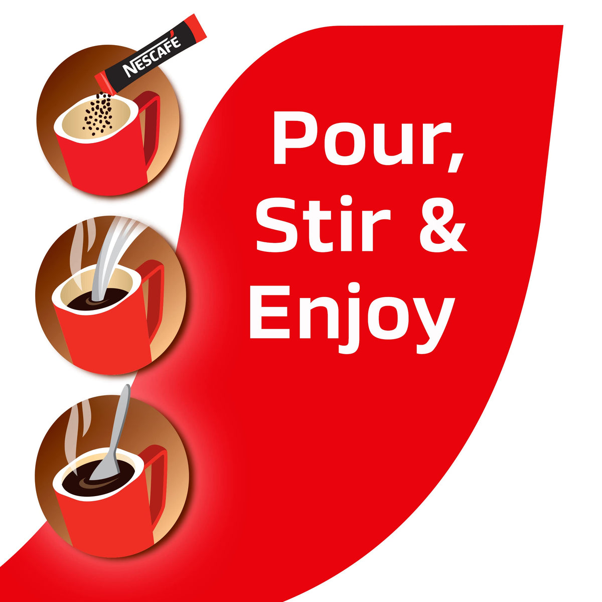 NESCAFÉ CLÁSICO Sticks ready cup shows rich dark roast aroma