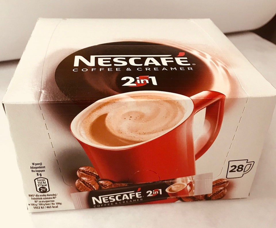 NesCafe Classic 2-in-1 sticks packaging for quick, mess-free coffee on the go.
