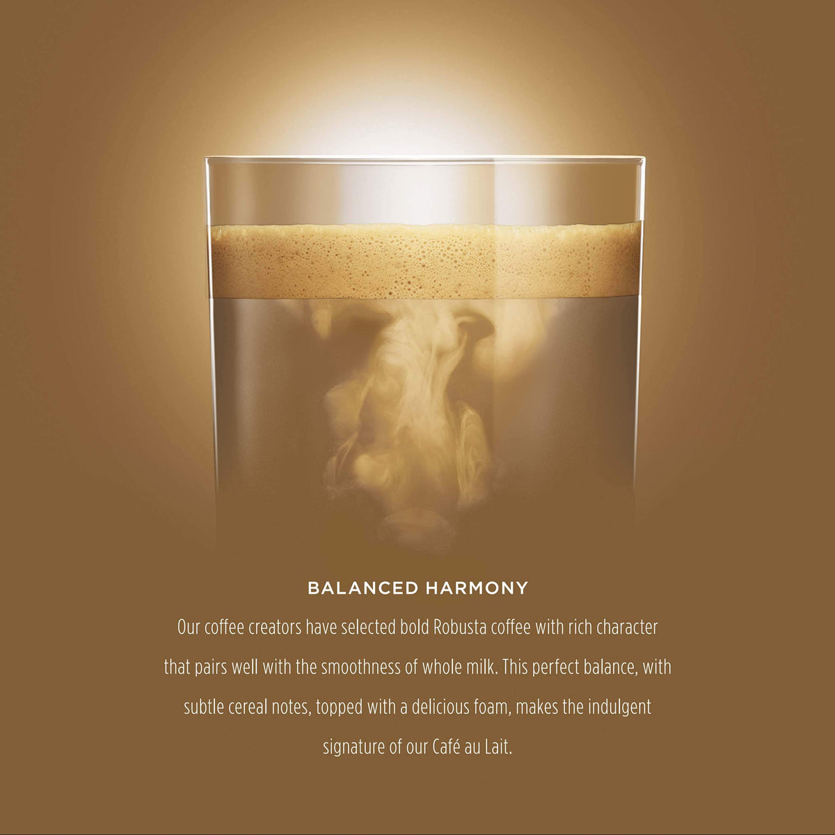 Nescafé Dolce Gusto Café Au Lait capsule close-up highlighting the coffee-milk blend.