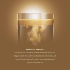 Nescafé Dolce Gusto Café Au Lait capsule close-up highlighting the coffee-milk blend.