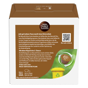 Nescafé Dolce Gusto Café au Lait brewing in a machine for a quick latte.