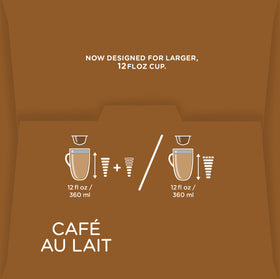 Nescafé Dolce Gusto Café Au Lait pouring milk over crema.