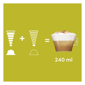 Nescafe Dolce Gusto Cappuccino foam art closeup, adding a barista touch at home.