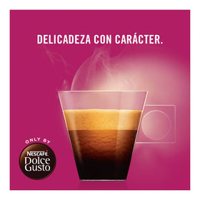 Close-up of crema on espresso brewed from Dolce Gusto pods.