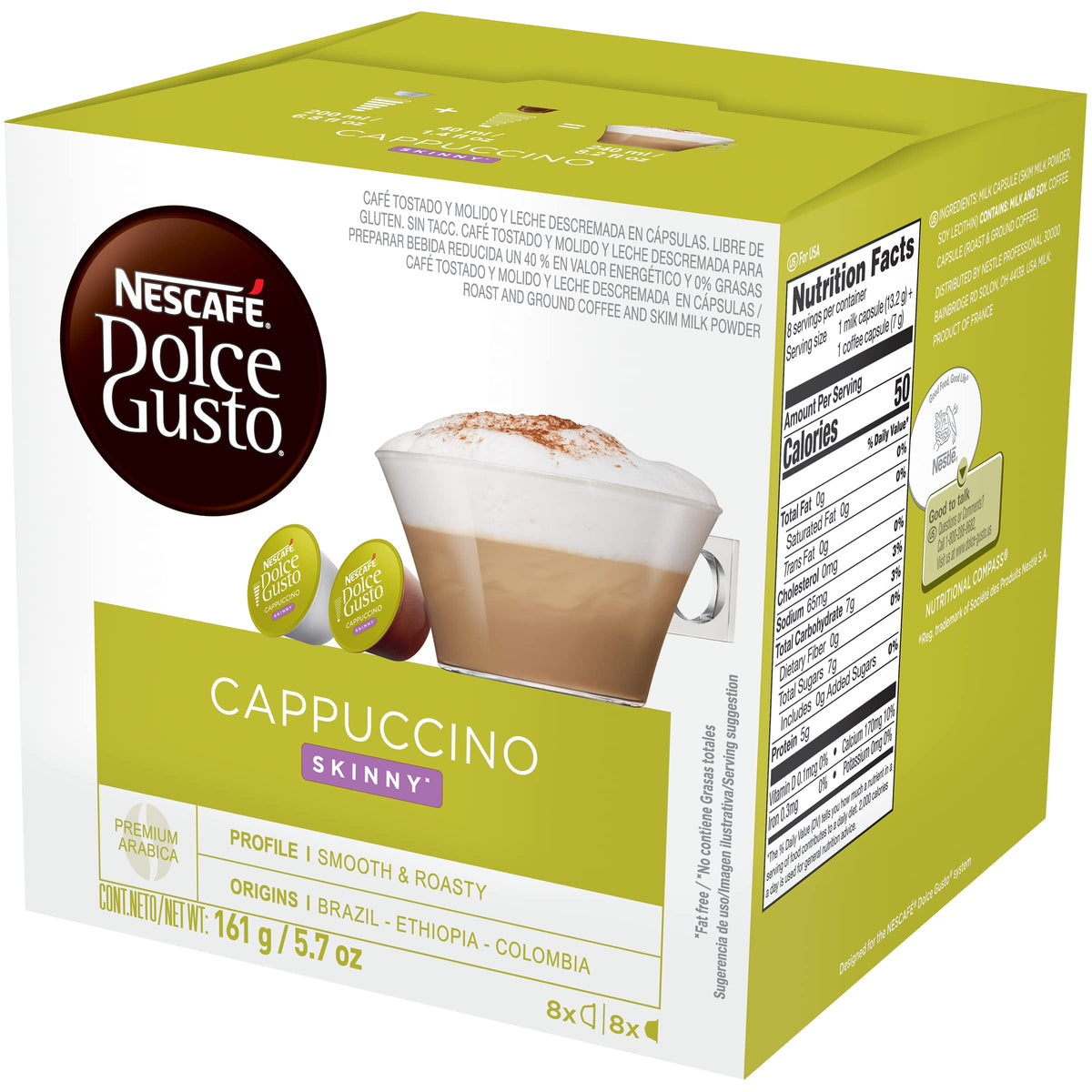 Nescafé Dolce Gusto Skinny Cappuccino crema highlights rich finish