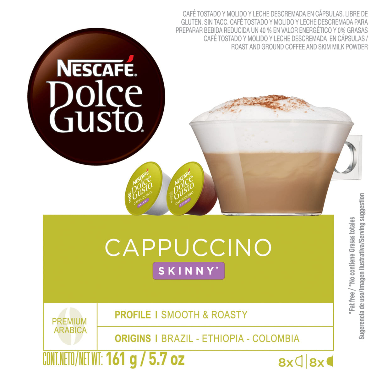 Nescafé Dolce Gusto Skinny Cappuccino low calorie option in capsule form
