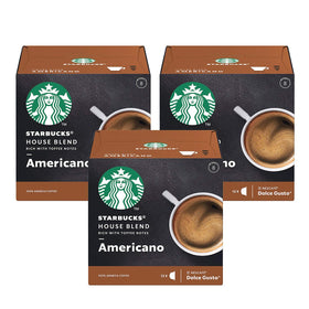 NESCAFÉ Dolce Gusto Starbucks Americano House Blend box – quick mornings with café-quality flavor.